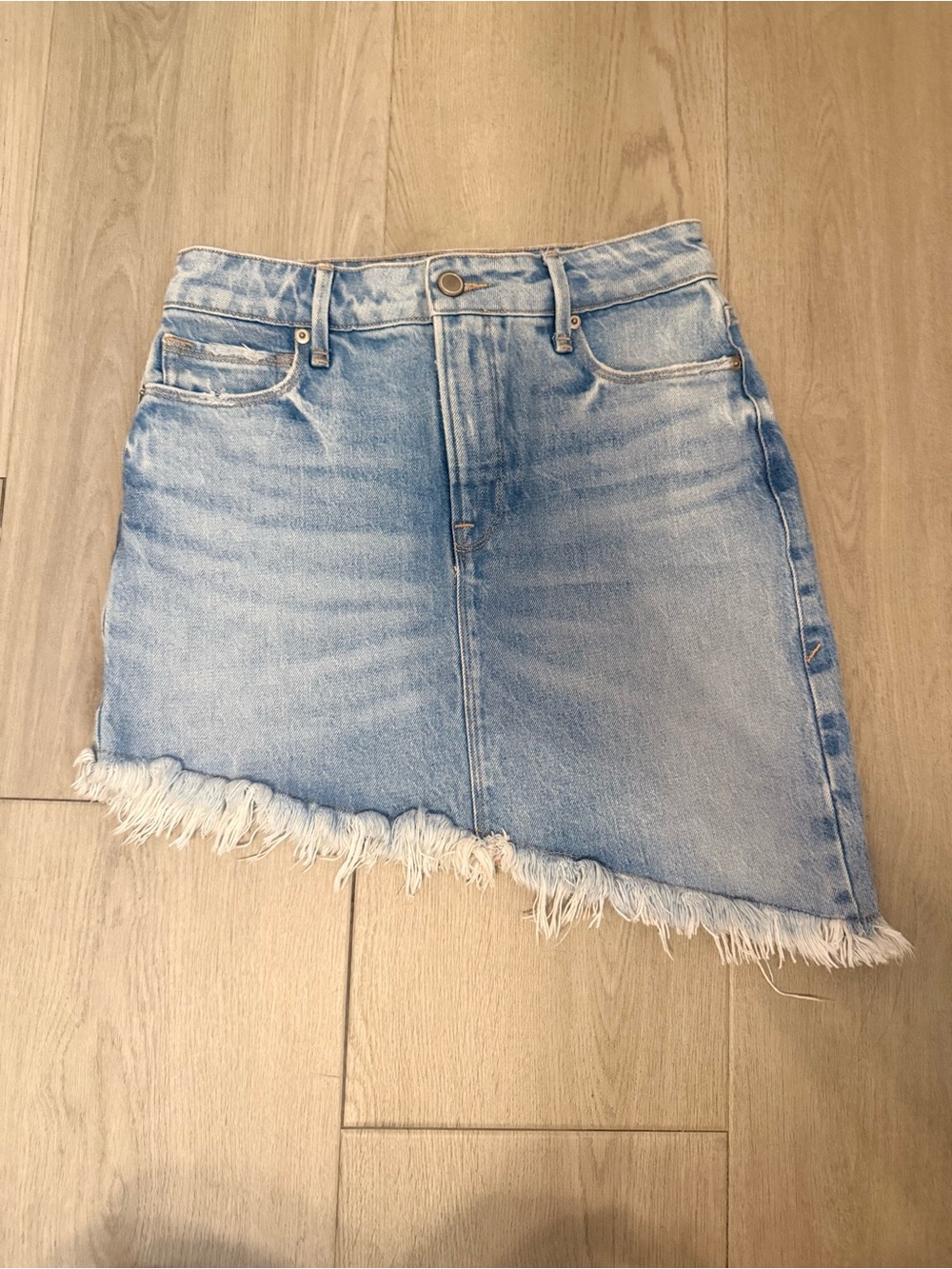 Good American Women's Asymmetrical Denim skirt size 00/24 EUC